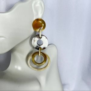 Handmade Water Buffalo Horn earrings, Dangle, hoops